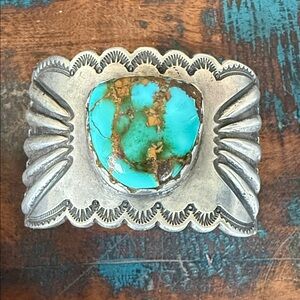 Jesse Robbins unisex “Flight and Beauty” turquoise and silver cuff. NWT